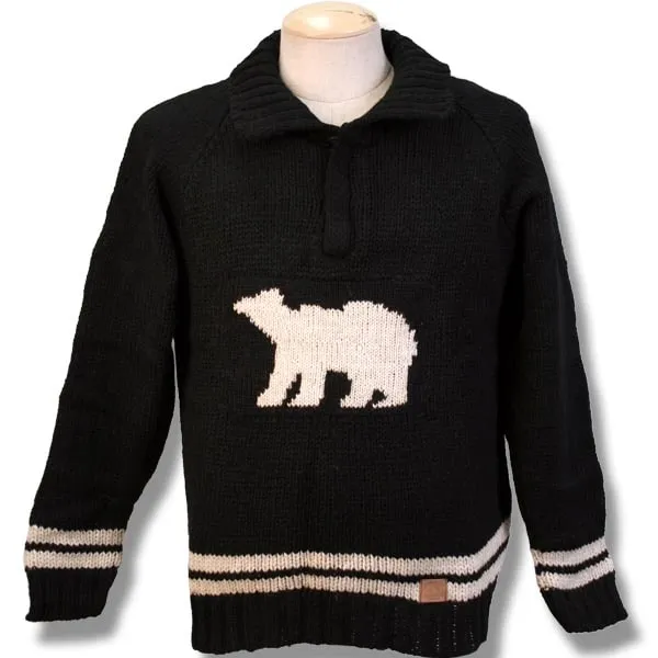 100% Wool Sweater with 1/4 zip  with collar for men and women. Fleece Lining. handmade in Nepal.