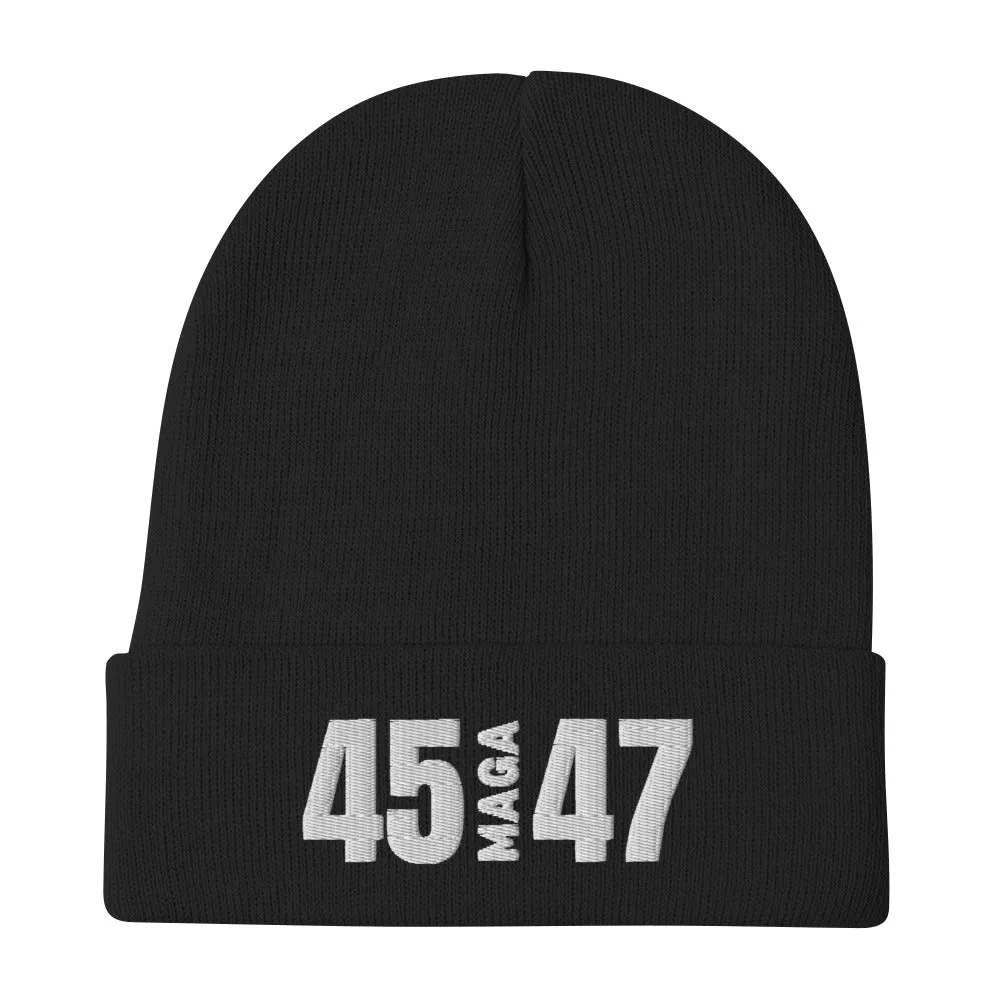 45 MAGA 47 Custom Embroidered Beanie