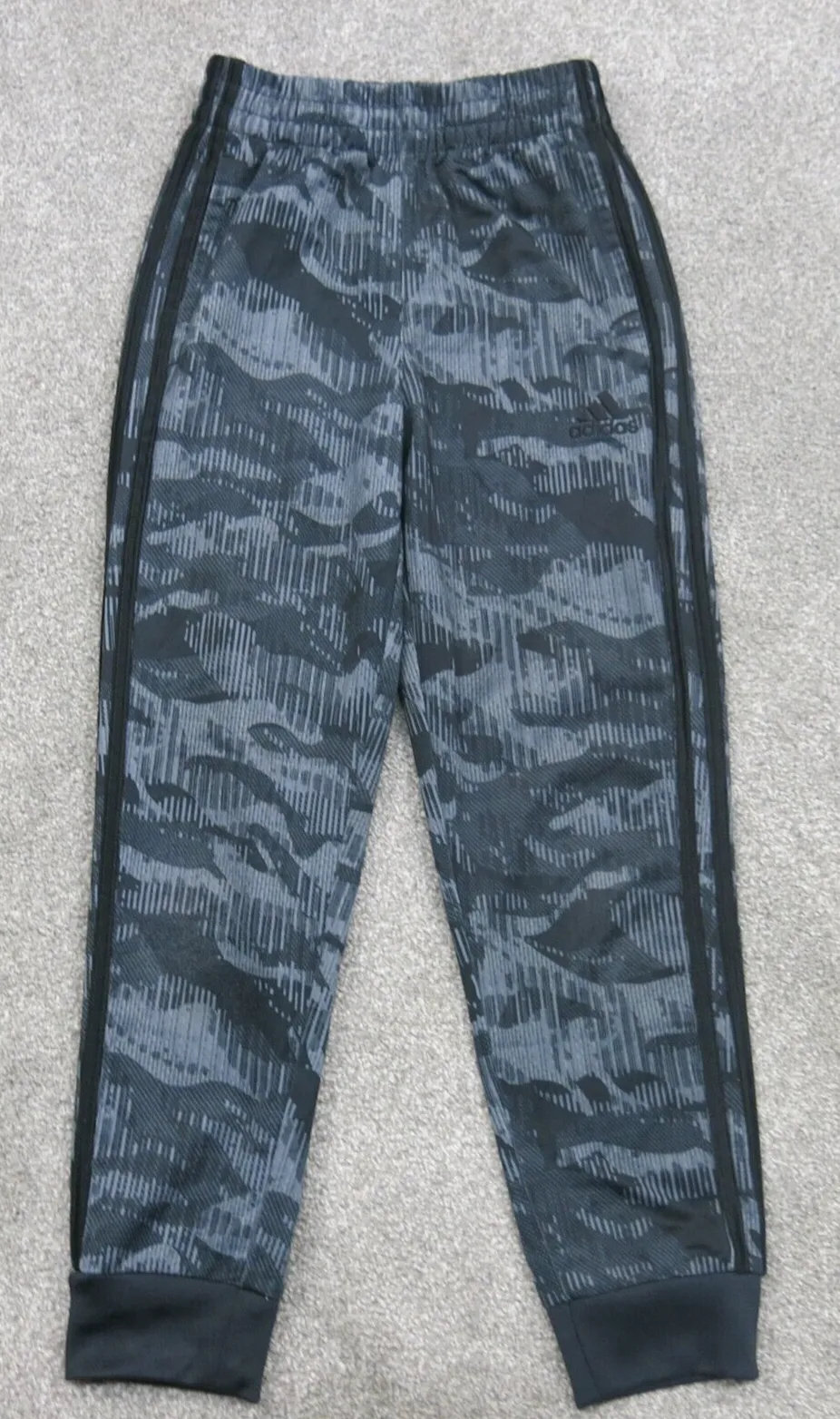 Adidas Jogger Pants Youth Boys Small S Black Gray Activewears Athletic Fit Pants