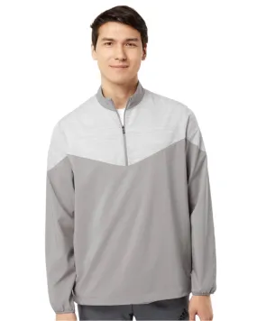 adidas Men's Heather Chevron Quarter-Zip Wind Pullover