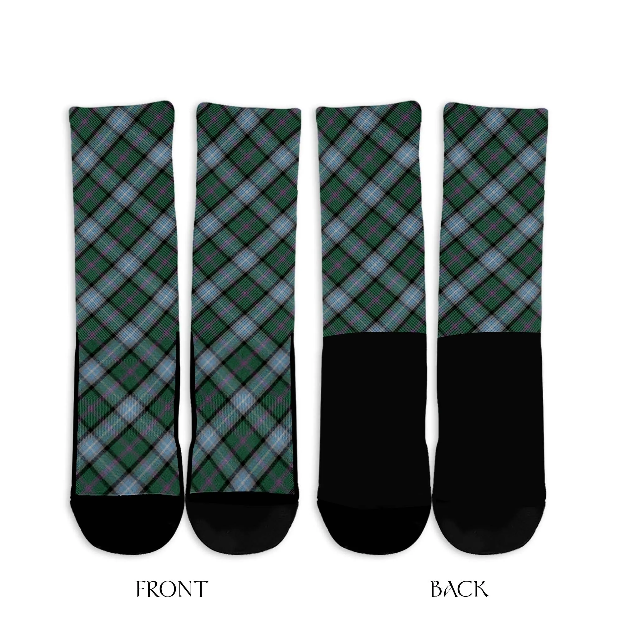 Alexander of Menstry Hunting Tartan Crew Socks Cross Tartan Style