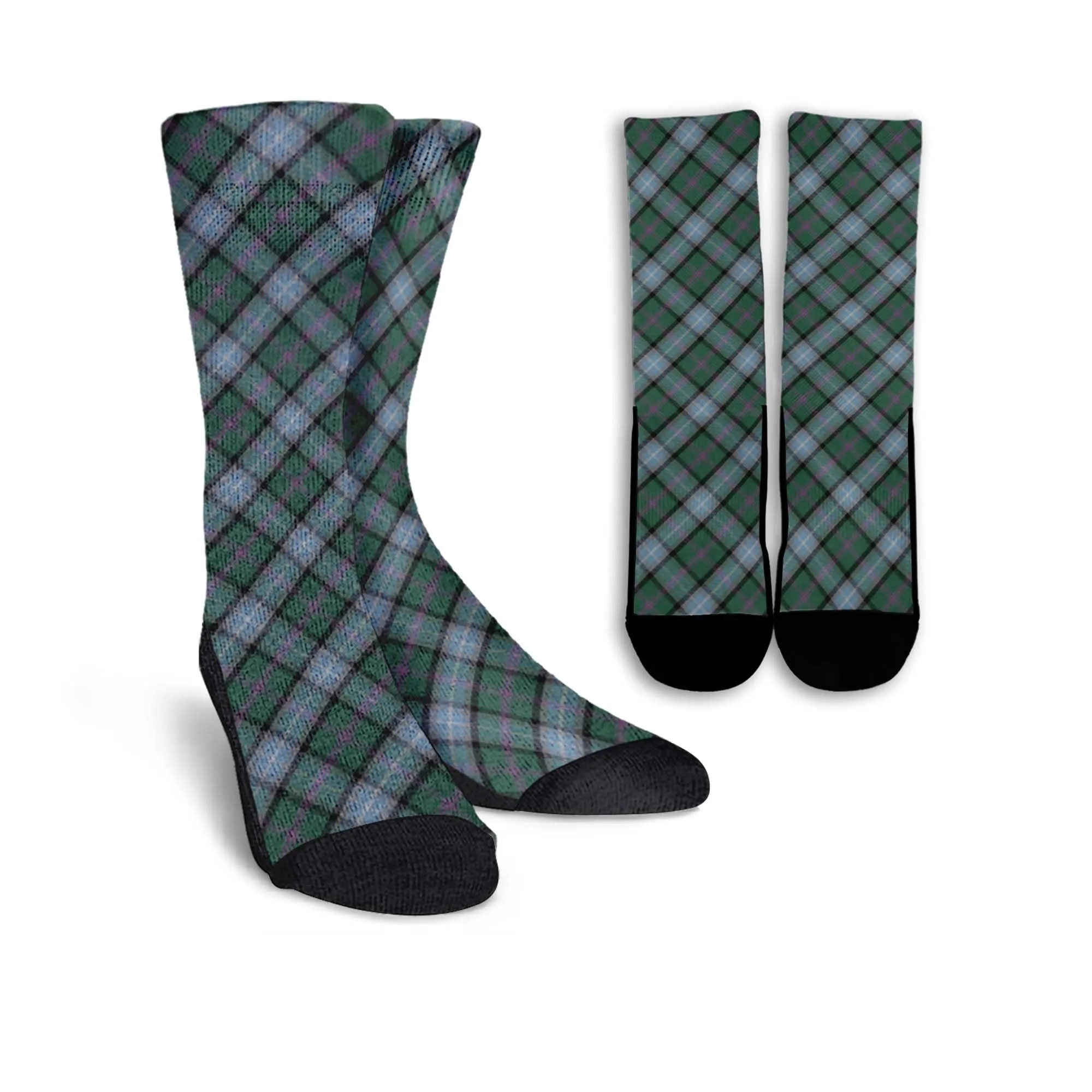 Alexander of Menstry Hunting Tartan Crew Socks Cross Tartan Style