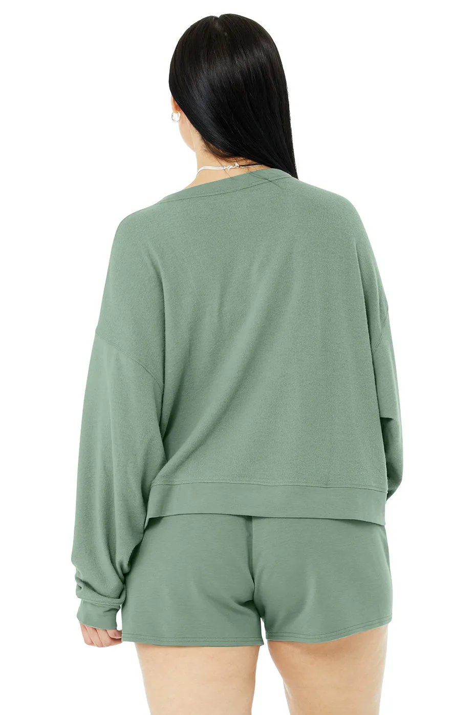 Alolux Soho Cropped Henley - Soft Seagrass