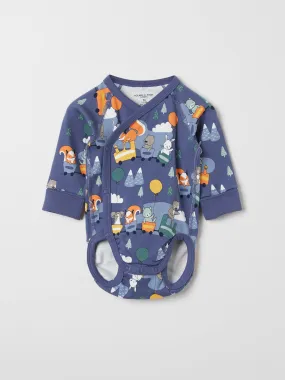 Animal Train Wraparound Babygrow