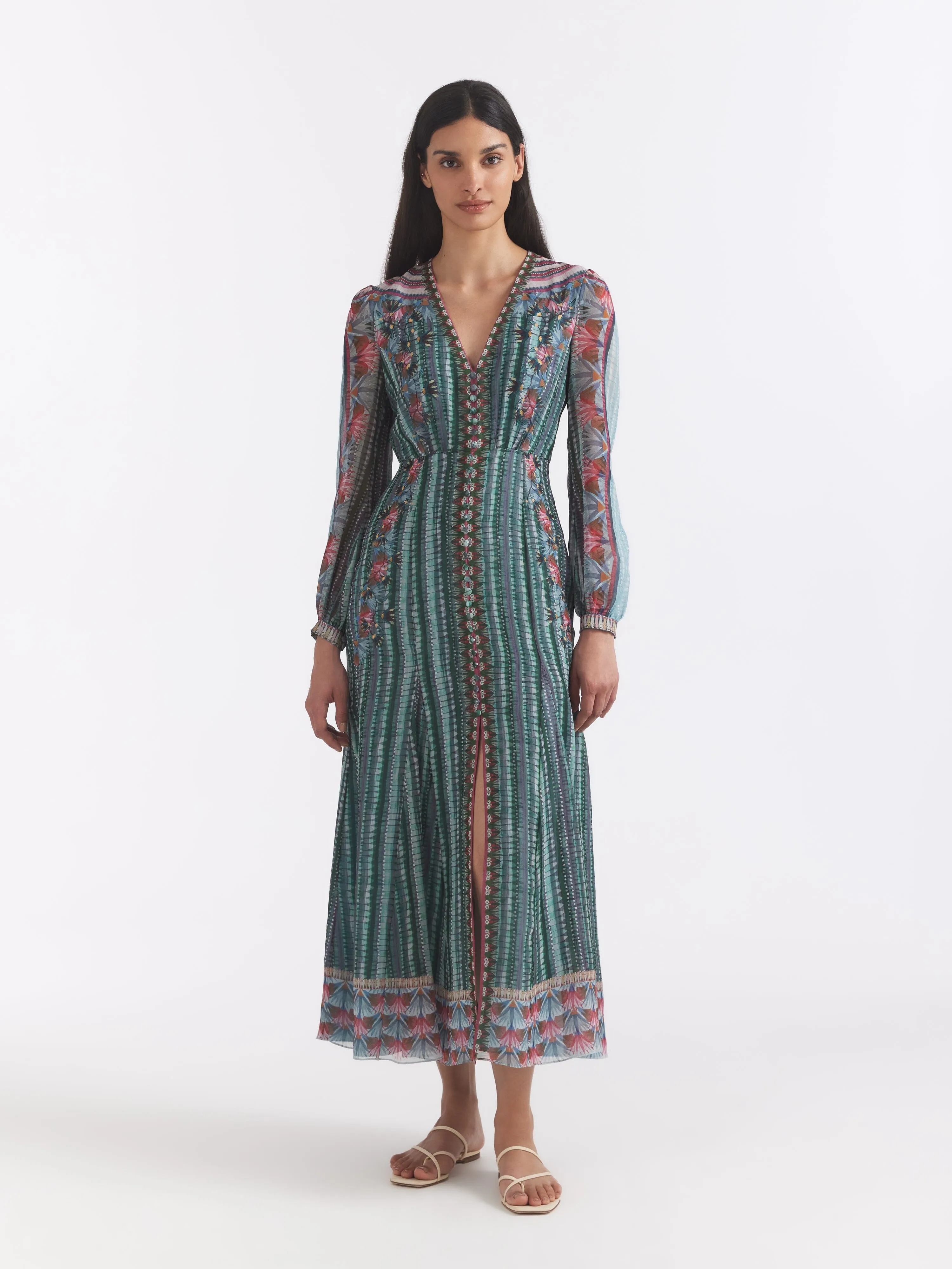 Annabel B Dress in Lotus Border