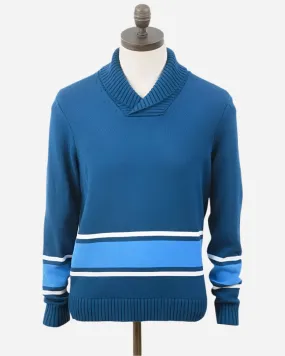 Art Gallery Clothing ADAMS Shawl Collar Knit Sailor Blue