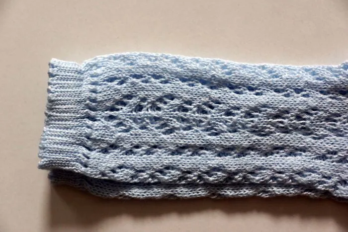 Baby Blue Openwork Knee High Socks