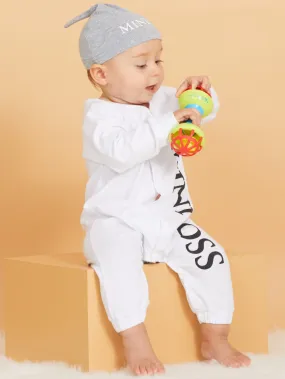 Baby Mini Boss Button Down Onesie With Beanie Cap