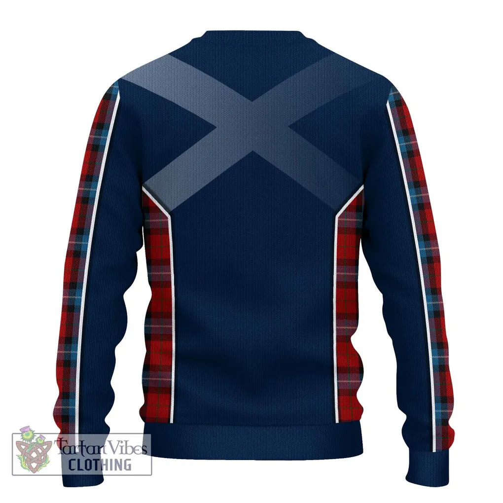 Baillie of Polkemmet Red Tartan Ugly Sweater with Family Crest and Lion Rampant Vibes Sport Style