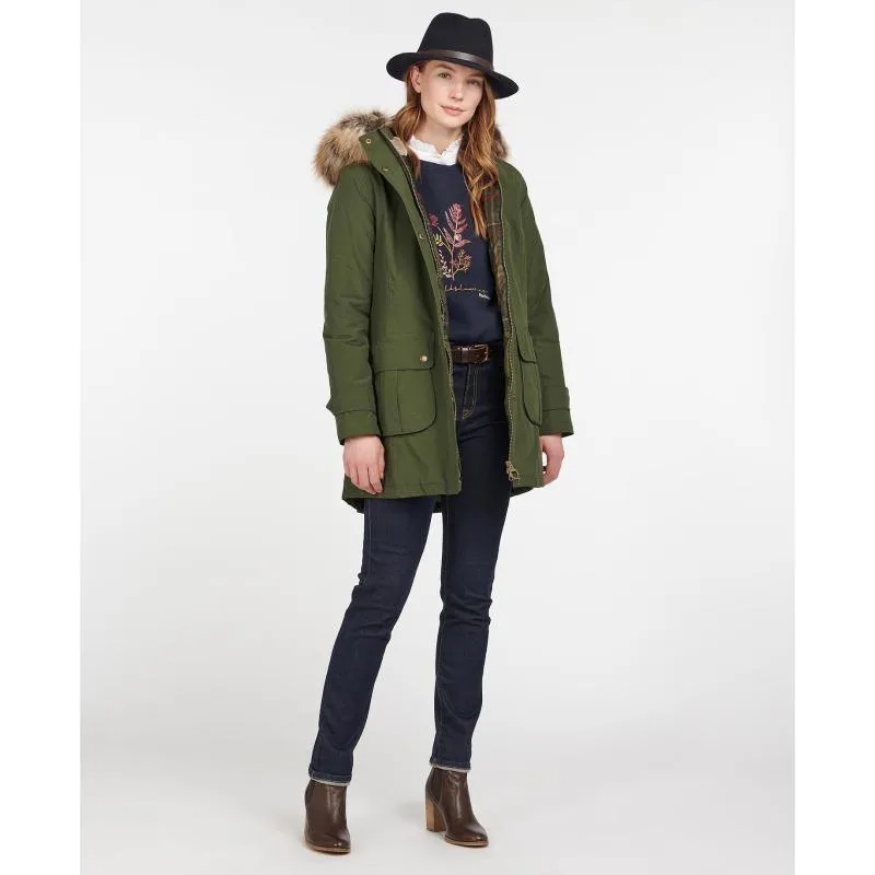 Barbour Hebden Ladies Waterproof Jacket - Olive/Classic