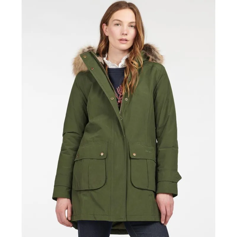 Barbour Hebden Ladies Waterproof Jacket - Olive/Classic