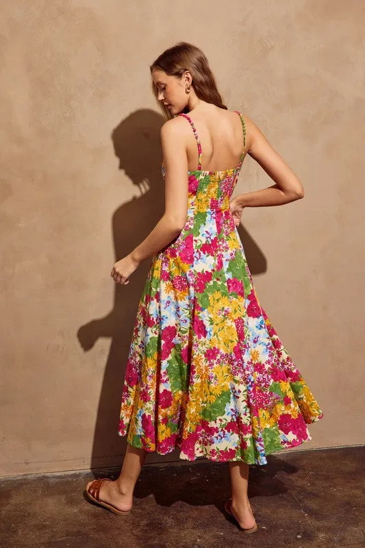 Bed Of Flowers Midi Dress