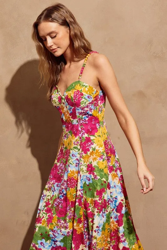 Bed Of Flowers Midi Dress