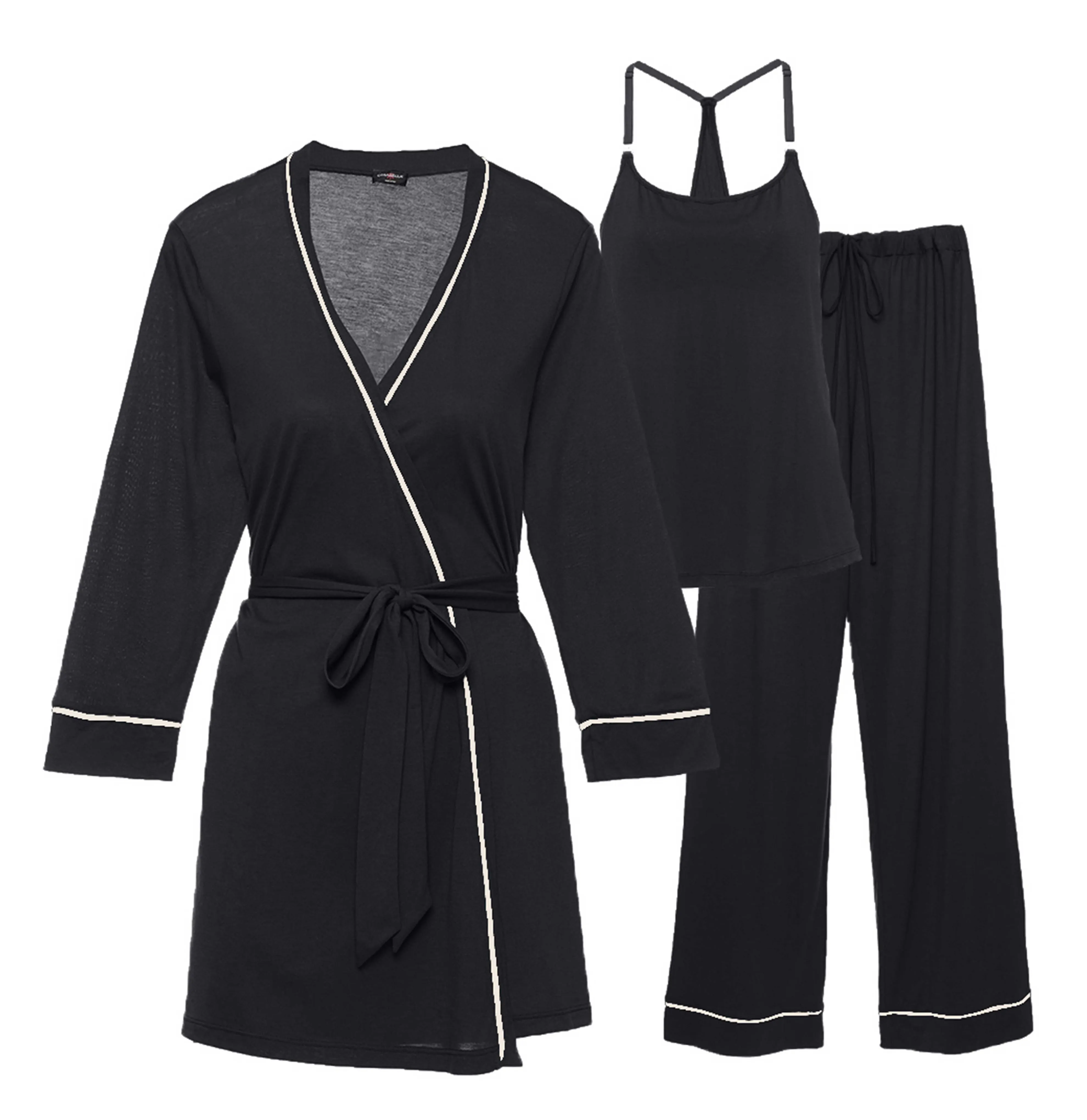 BELLA Maternity 3-Piece Set in Black/Ivory