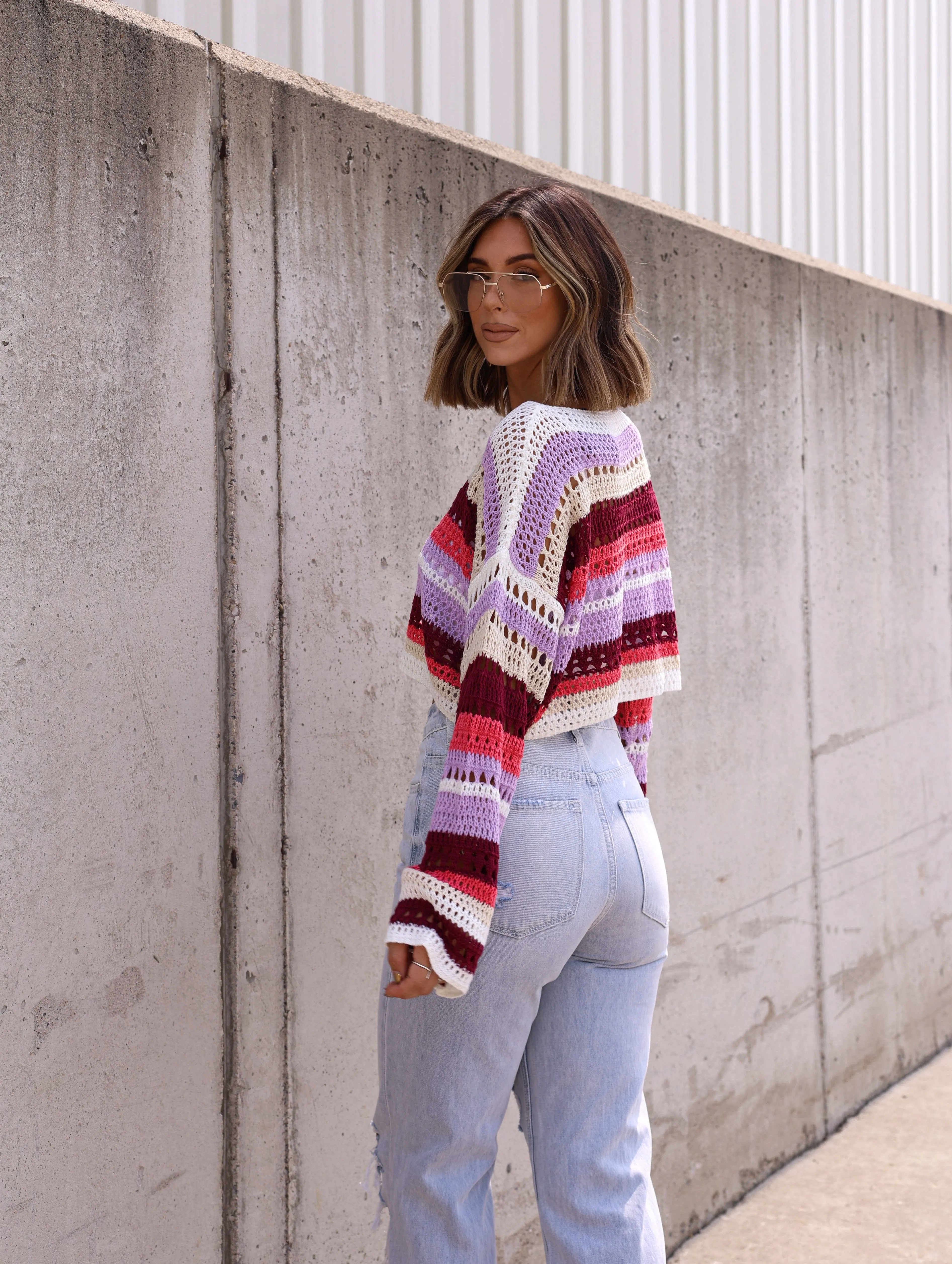 Between The Lines Crochet Sweater