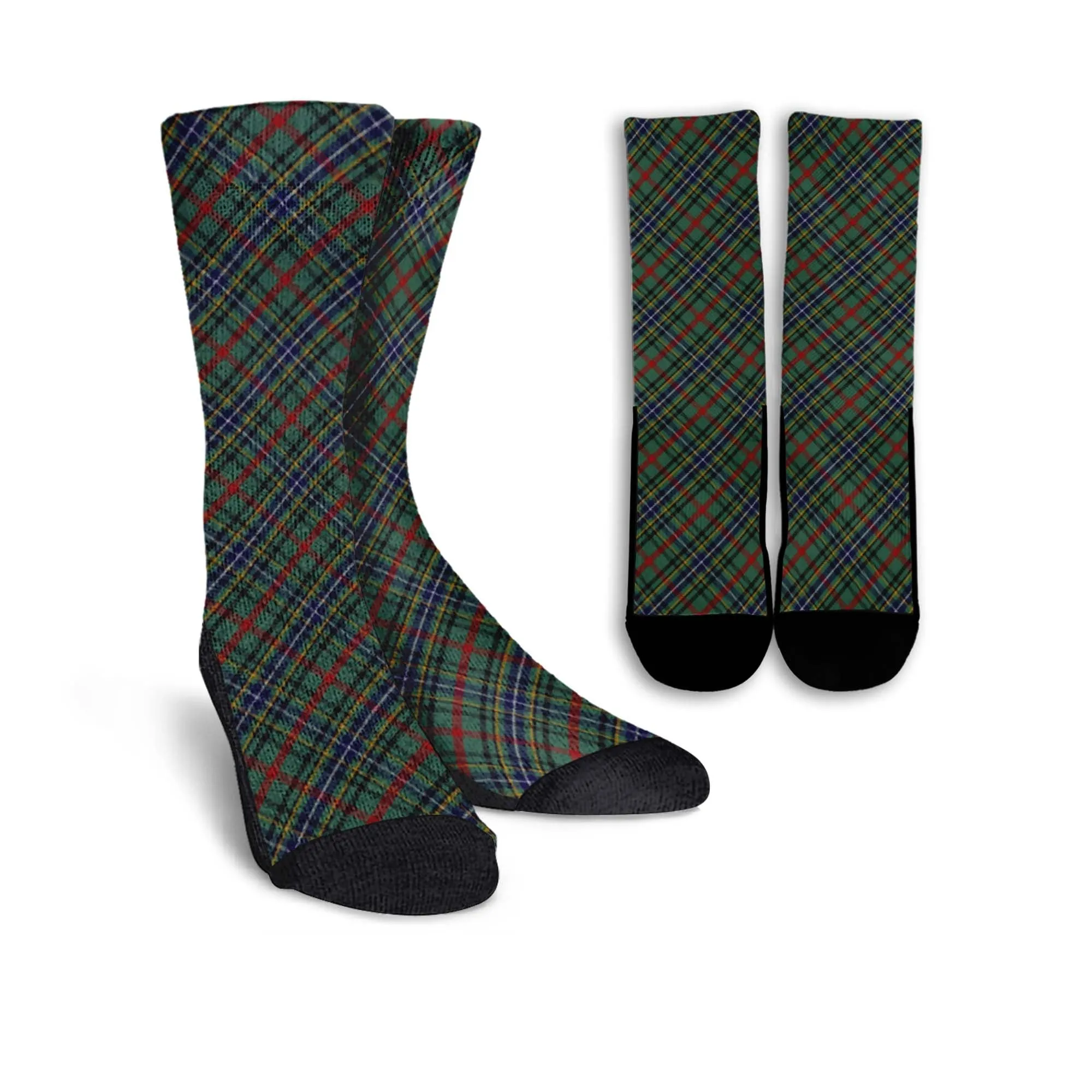 Bisset Tartan Crew Socks Cross Tartan Style