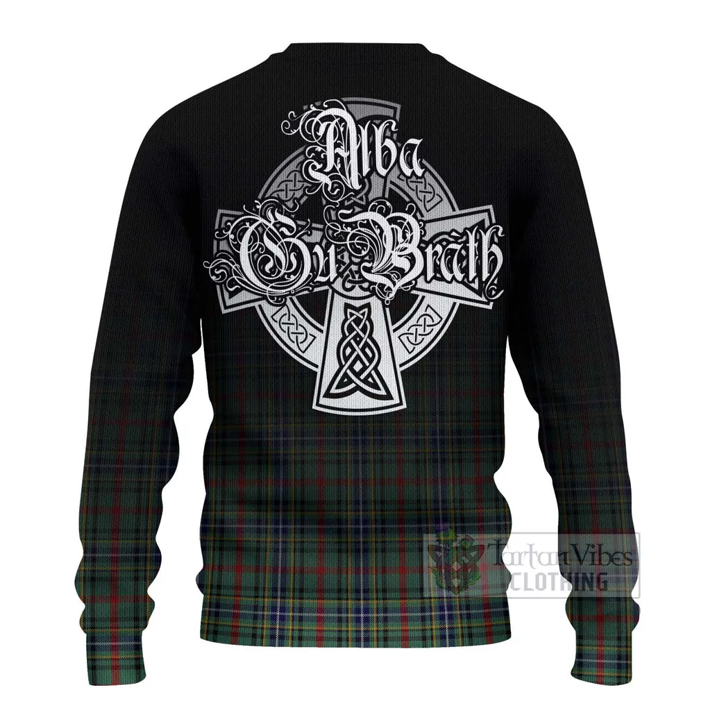 Bisset Tartan Ugly Sweater Featuring Alba Gu Brath Family Crest Celtic Inspired