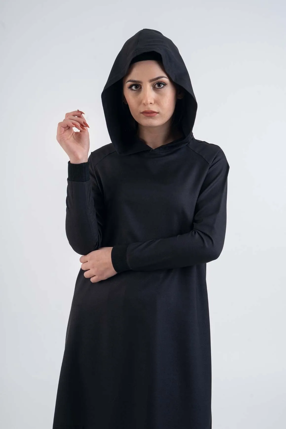 Black HOODED Sport Suit-Hijab Fashion Casual