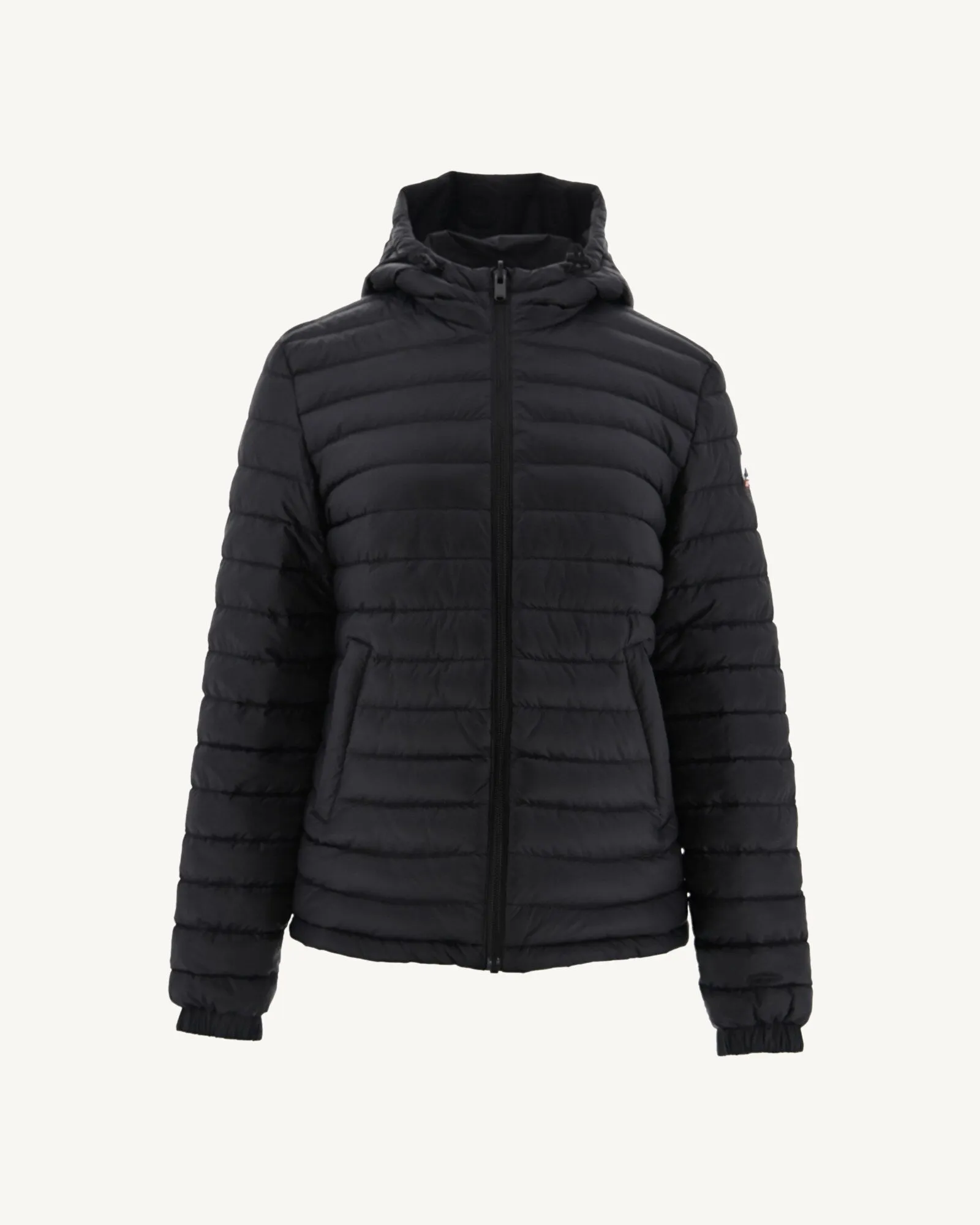 Black Vienne reversible hooded puffer jacket