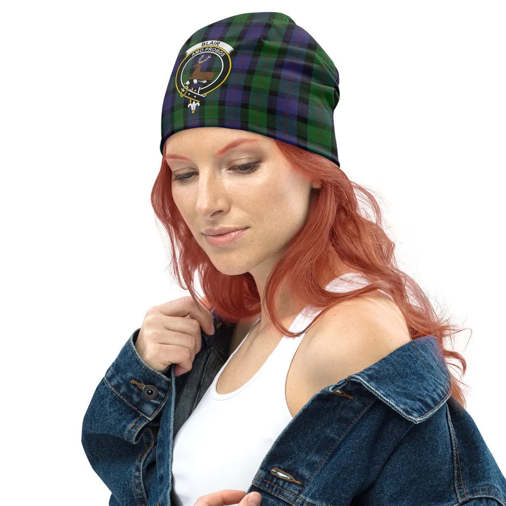 Blair Tartan Beanies Hat with Family Crest