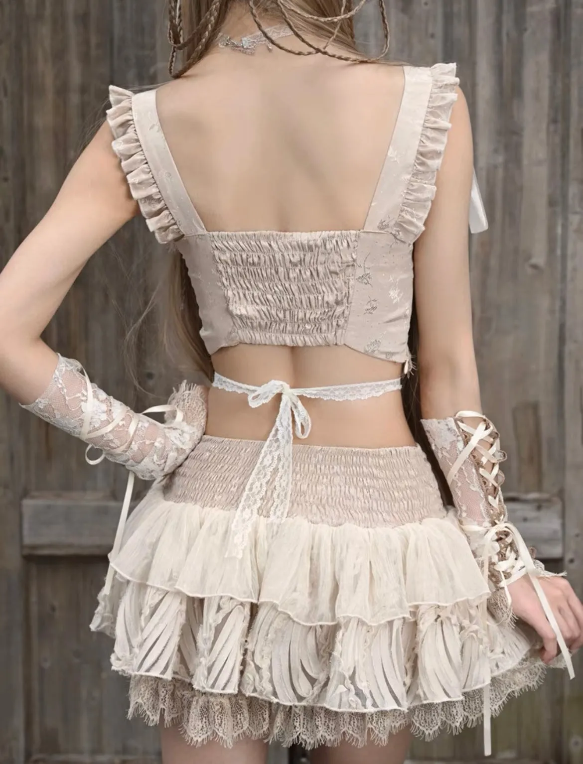 [Blood Supply] Lace Ballerina Corset Bralette Top Camisole