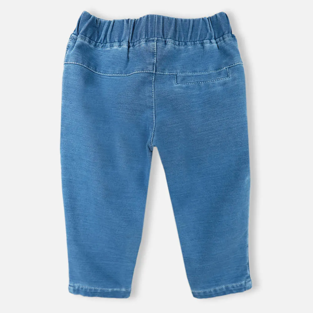 Blue Denim Elasticated Waist Pants