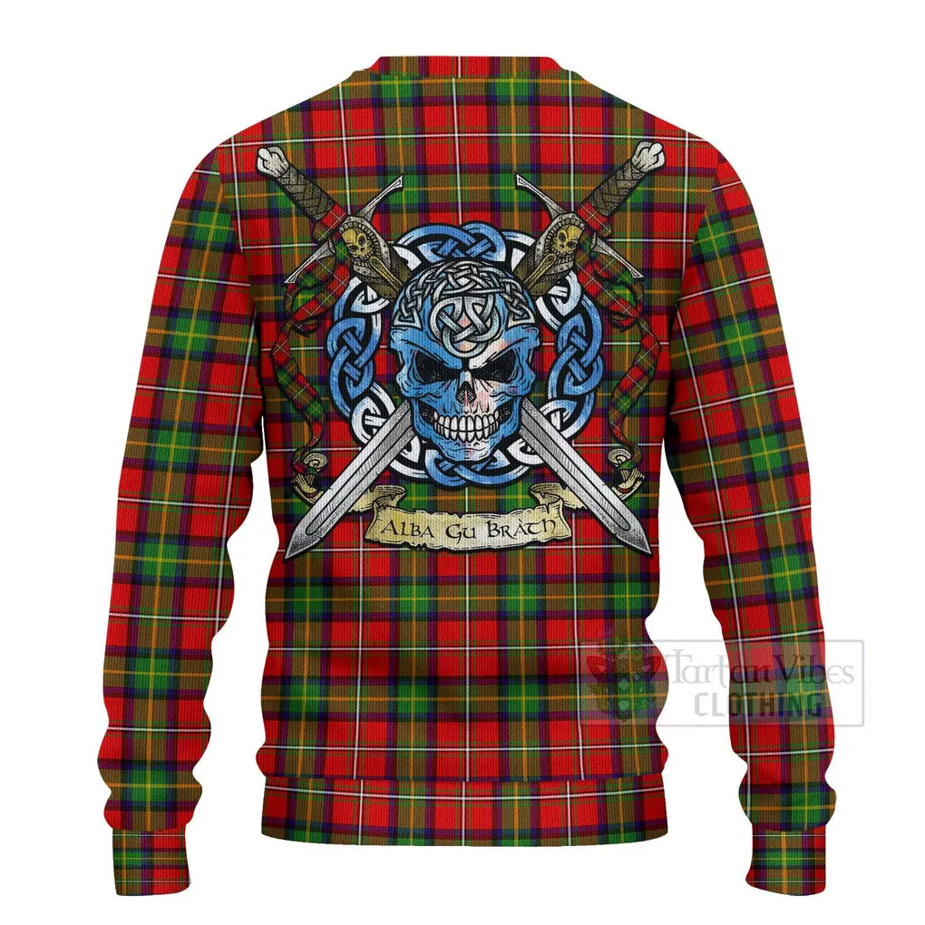 Boyd Tartan Ugly Sweater with Family Crest Celtic Skull Style