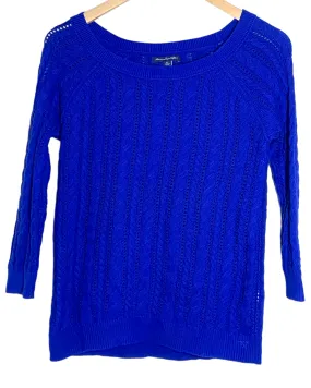 Bright Winter Royal Blue Cableknit Sweater