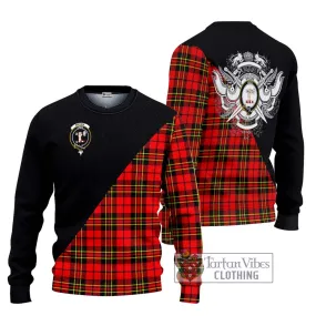 Brodie Modern Tartan Ugly Sweater with Family Crest and Military Logo Style