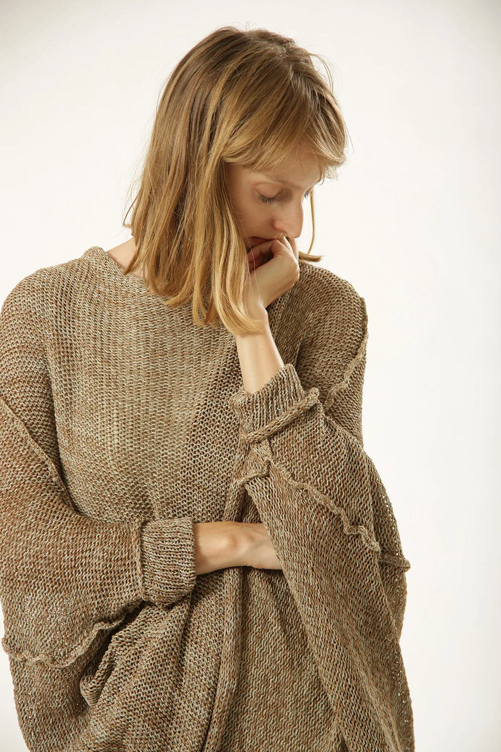 Brown Oversized Cardigan