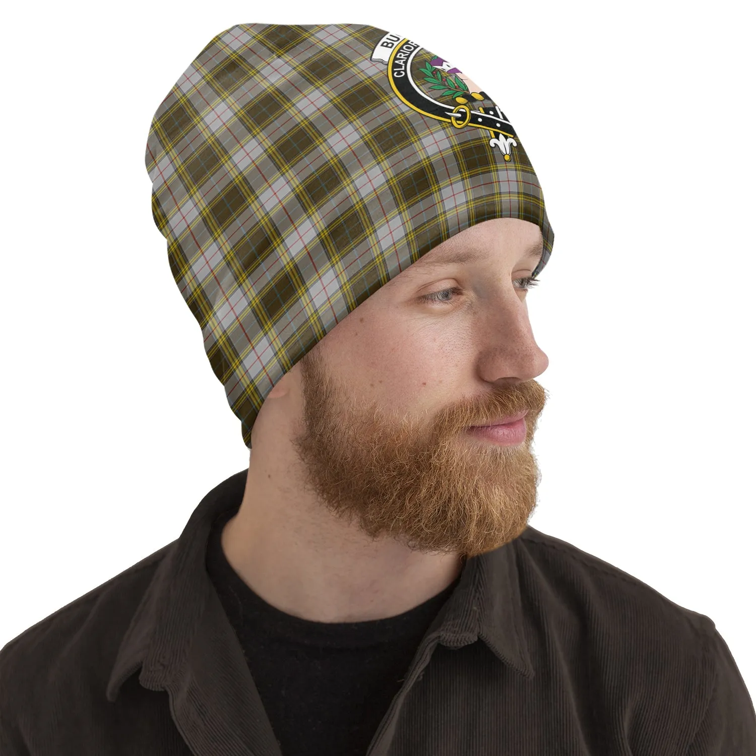 Buchanan Dress Tartan Beanies Hat with Family Crest