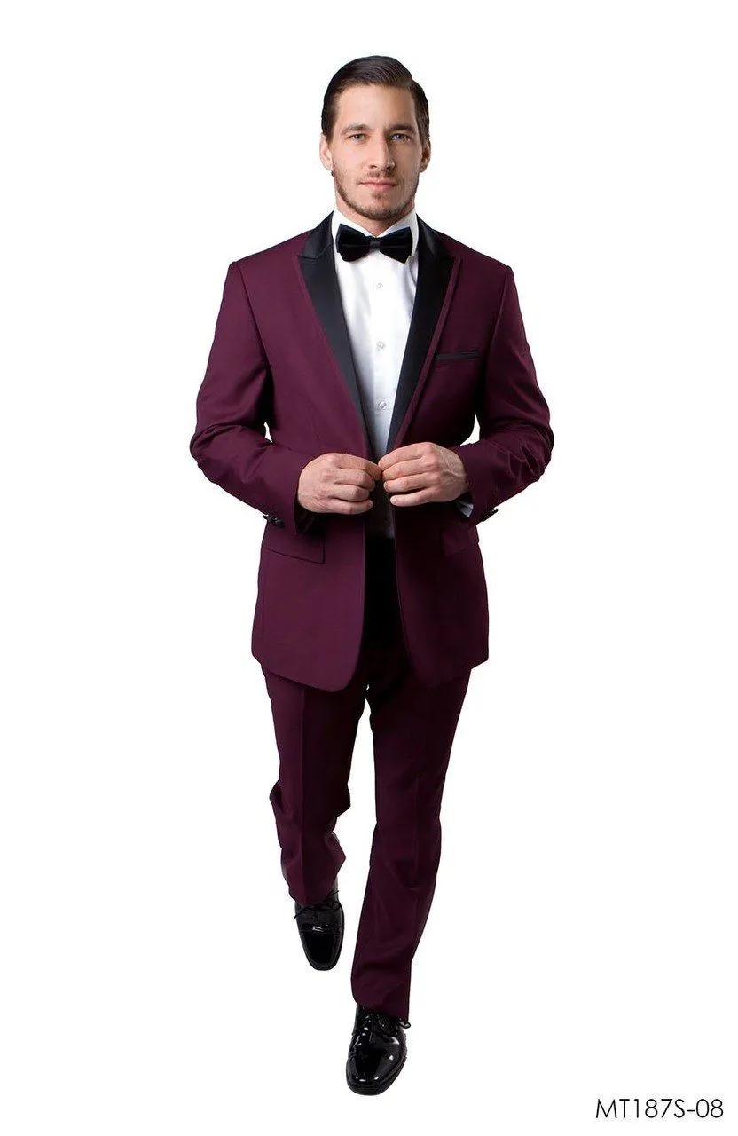 Burgundy Slim Men's Tuxedo Suit