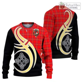 Burnett Modern Tartan Ugly Sweater with Family Crest and Celtic Symbol Style