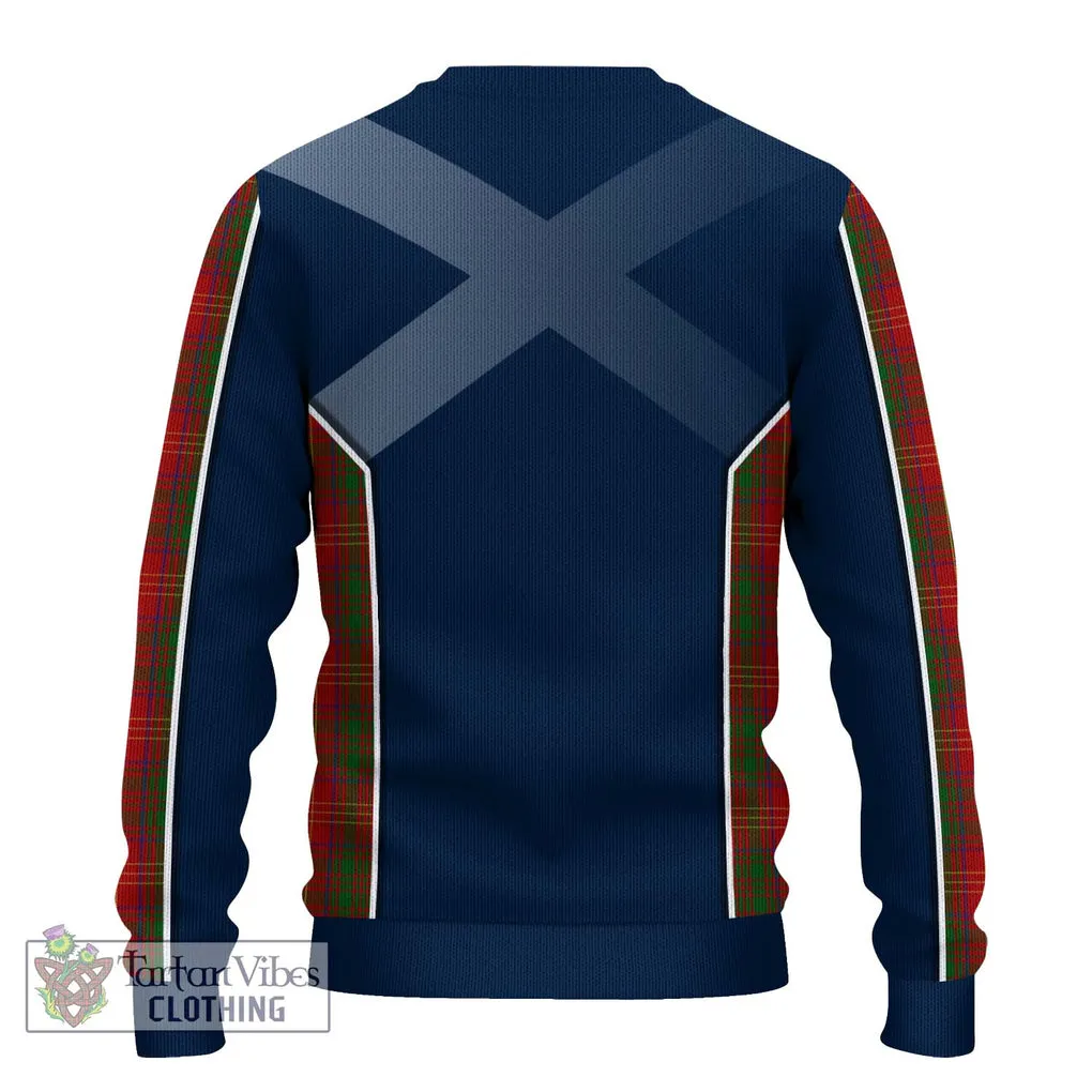 Burns Tartan Ugly Sweater with Family Crest and Lion Rampant Vibes Sport Style