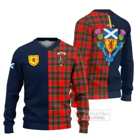 Butter Tartan Ugly Sweater with Scottish Lion Royal Arm Half Style