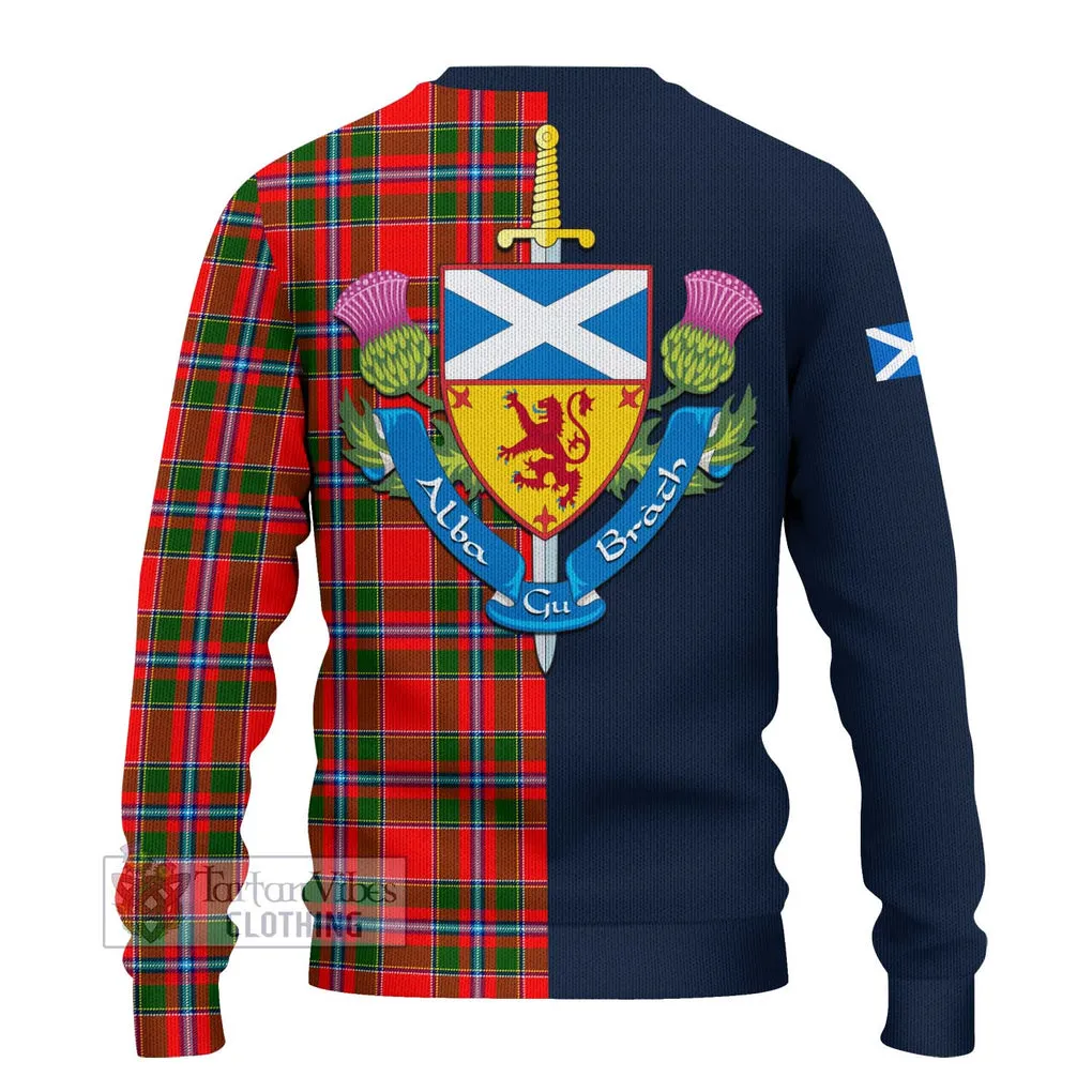 Butter Tartan Ugly Sweater with Scottish Lion Royal Arm Half Style