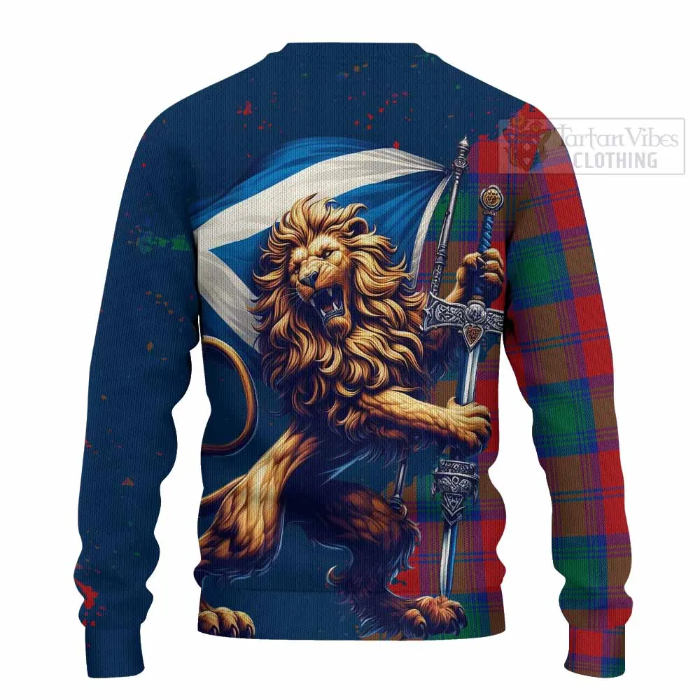 Byres (Byses) Tartan Family Crest Knitted Sweater with Scottish Majestic Lion