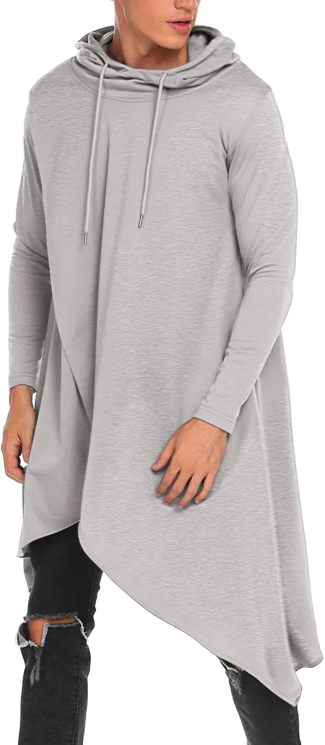 Casual Asymmetrie Hem Pullover Hooded Poncho Sweatshirt (US Only)