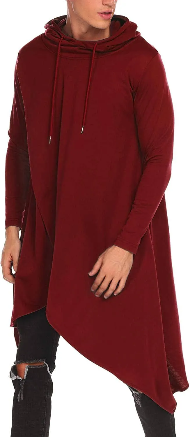 Casual Asymmetrie Hem Pullover Hooded Poncho Sweatshirt (US Only)