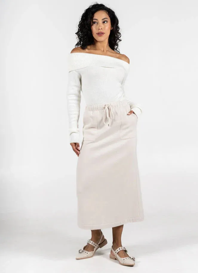 Charly Fleece Front Pocket Skirt | Latte