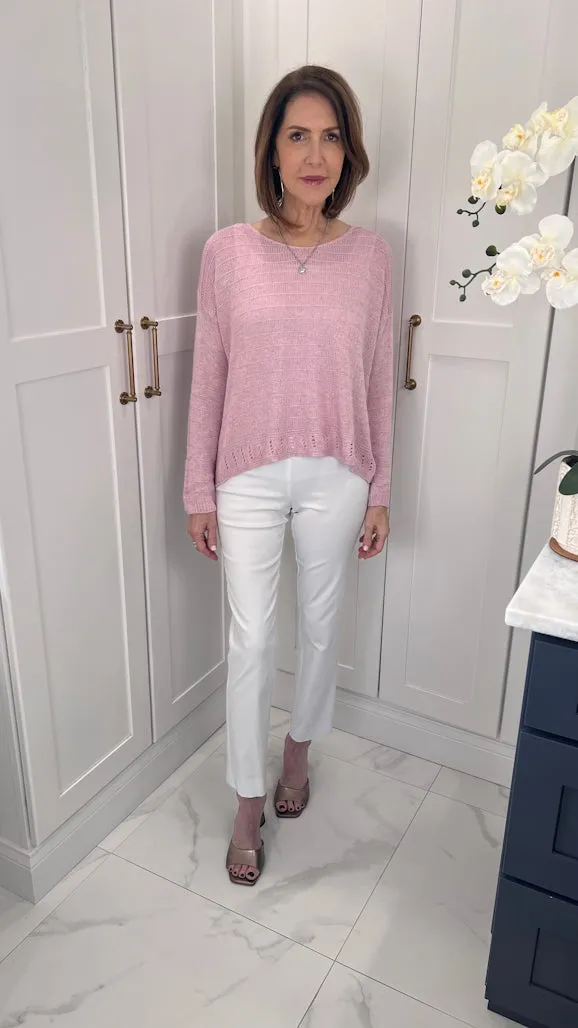 Cheryl LS Ribbed Linen Blend Sweater (BLS231)