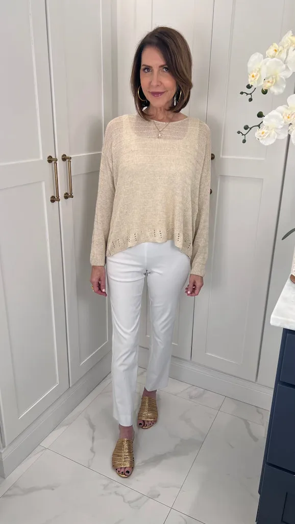 Cheryl LS Ribbed Linen Blend Sweater (BLS231)