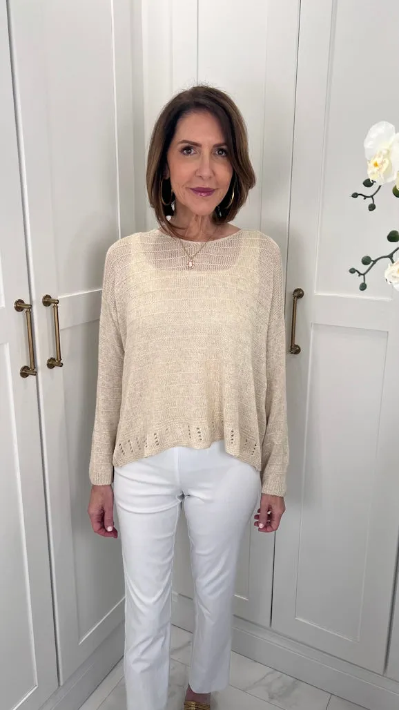 Cheryl LS Ribbed Linen Blend Sweater (BLS231)