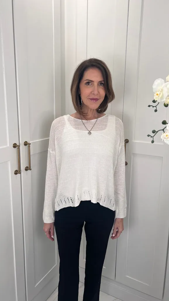 Cheryl LS Ribbed Linen Blend Sweater (BLS231)