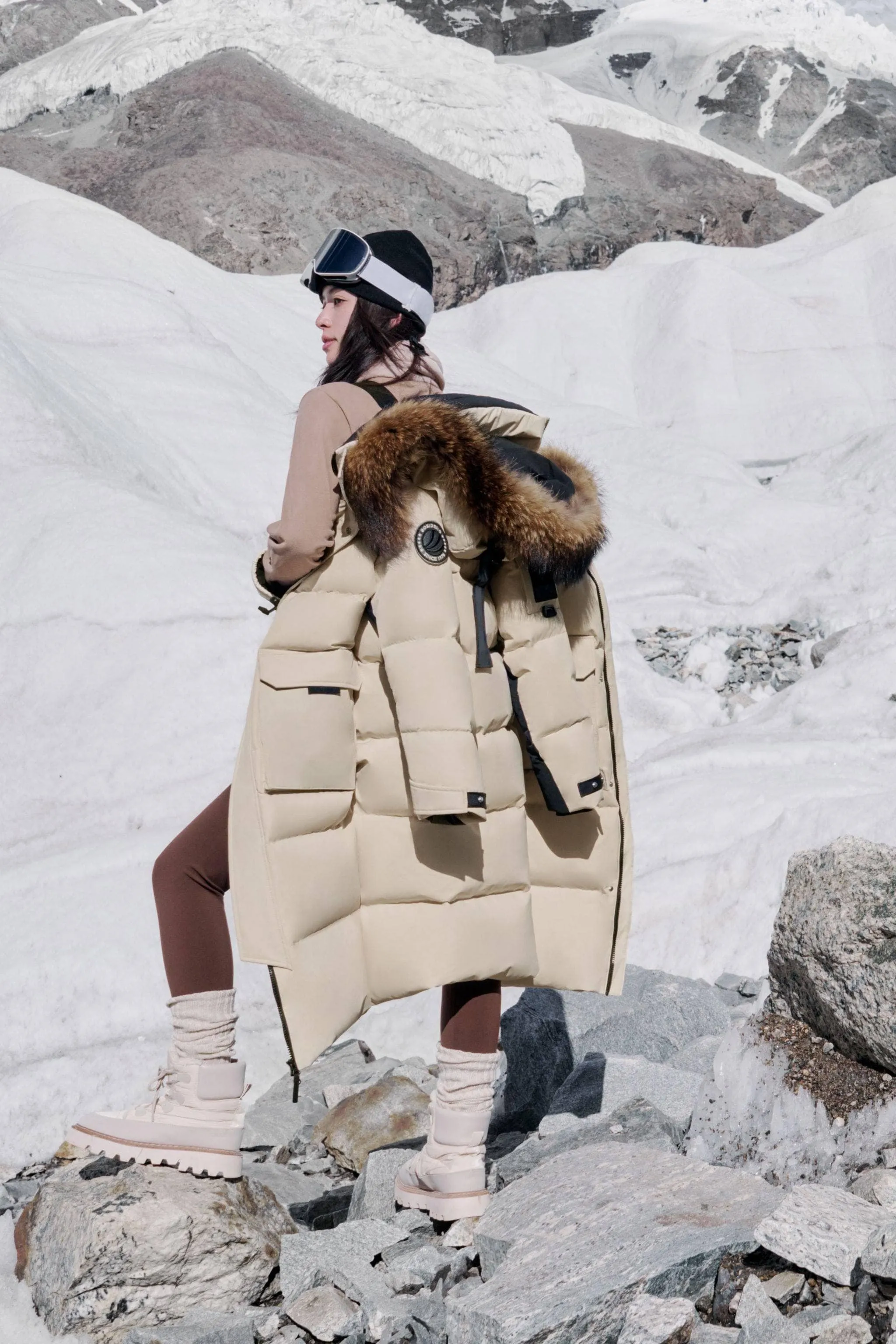 Classic Extreme Full-length Goose Down Parka With Fur Hood