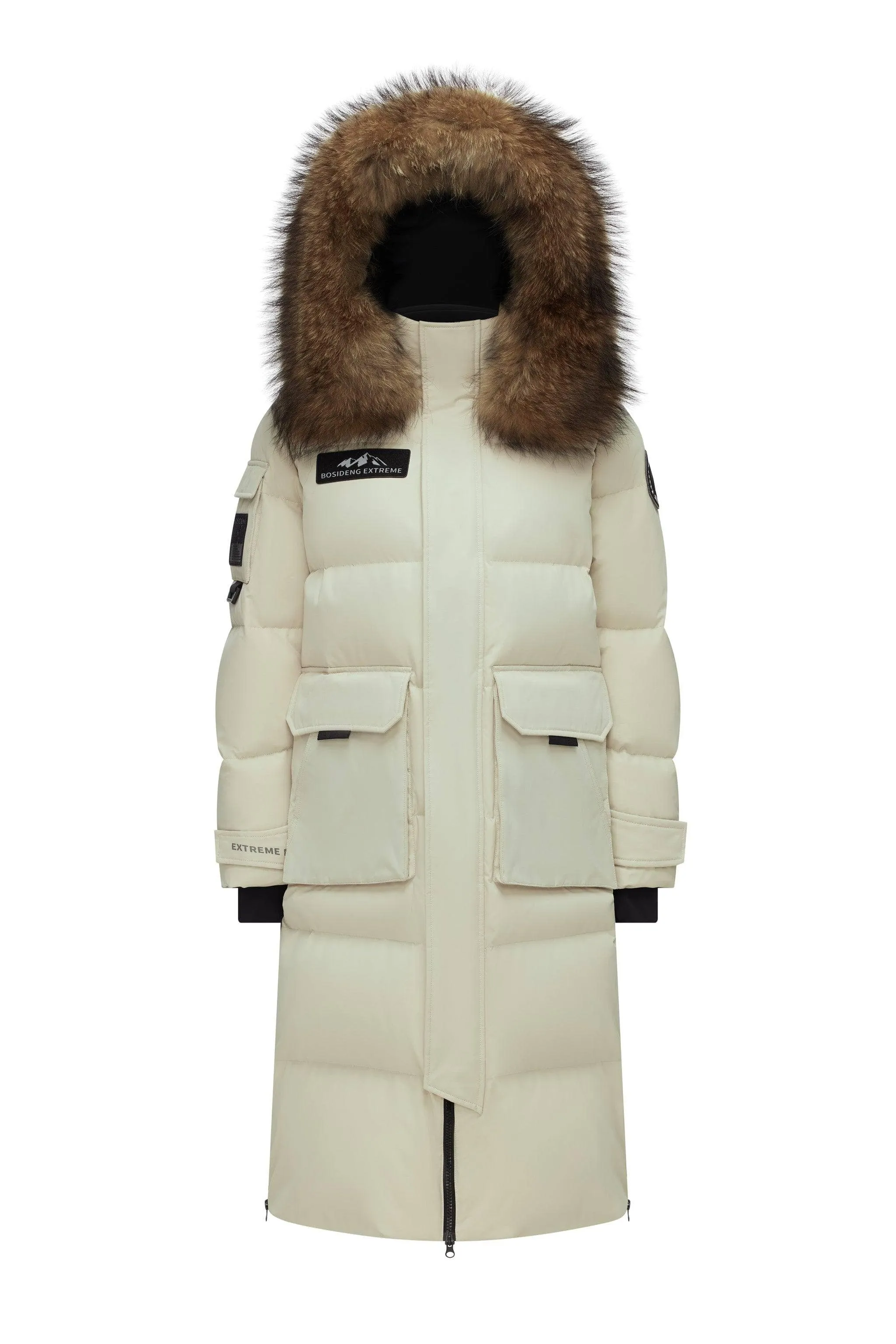 Classic Extreme Full-length Goose Down Parka With Fur Hood