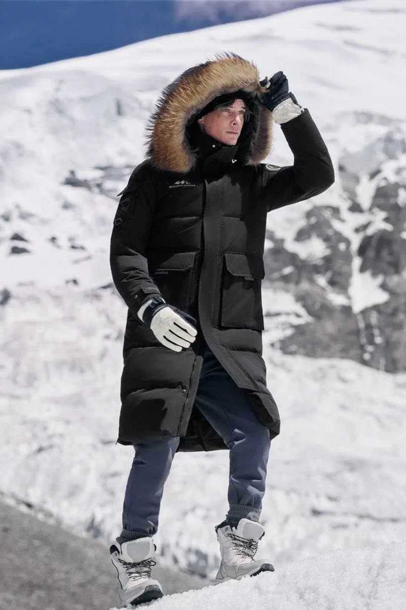 Classic Extreme Full-length Goose Down Parka With Fur Hood