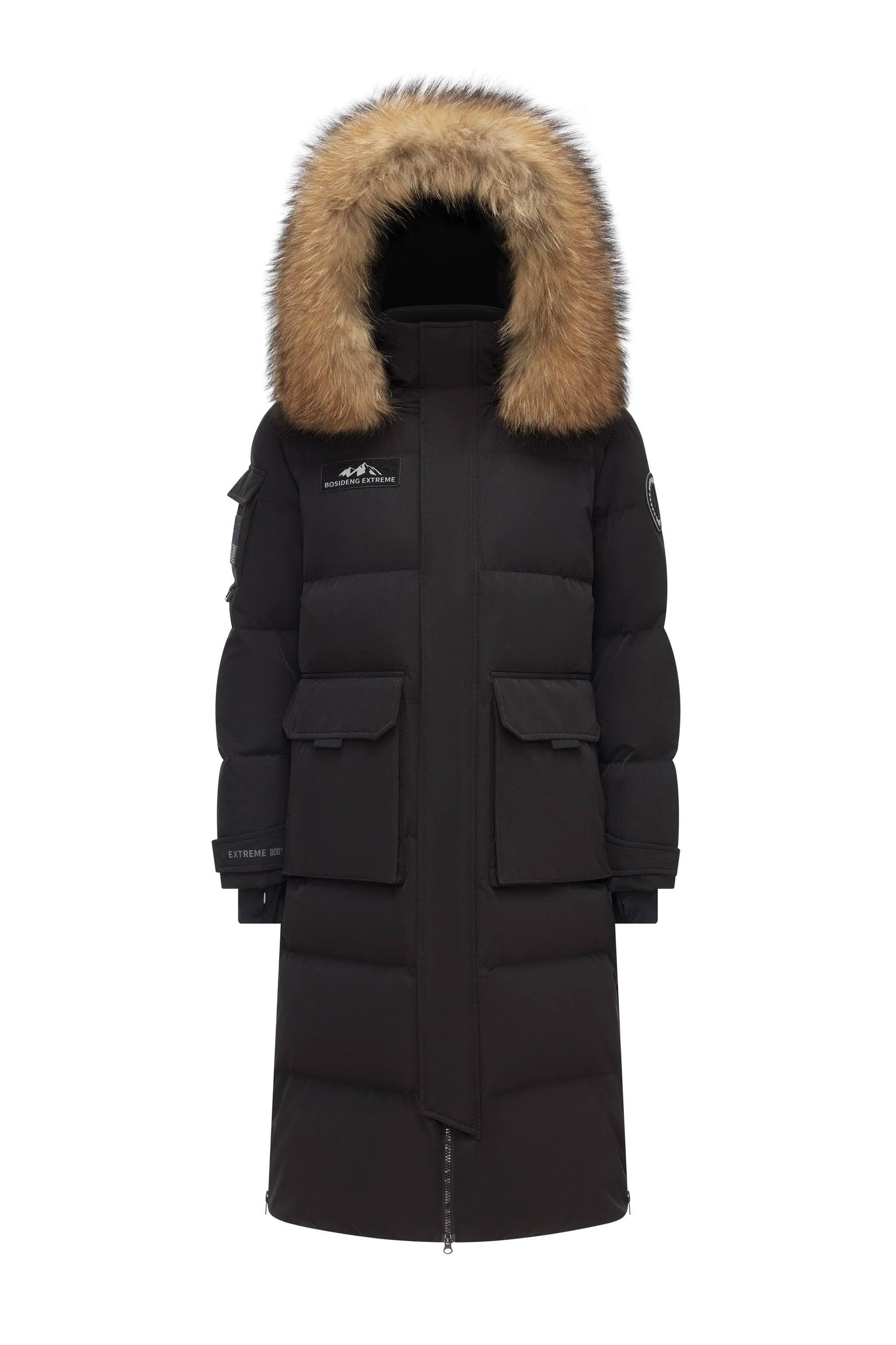 Classic Extreme Full-length Goose Down Parka With Fur Hood