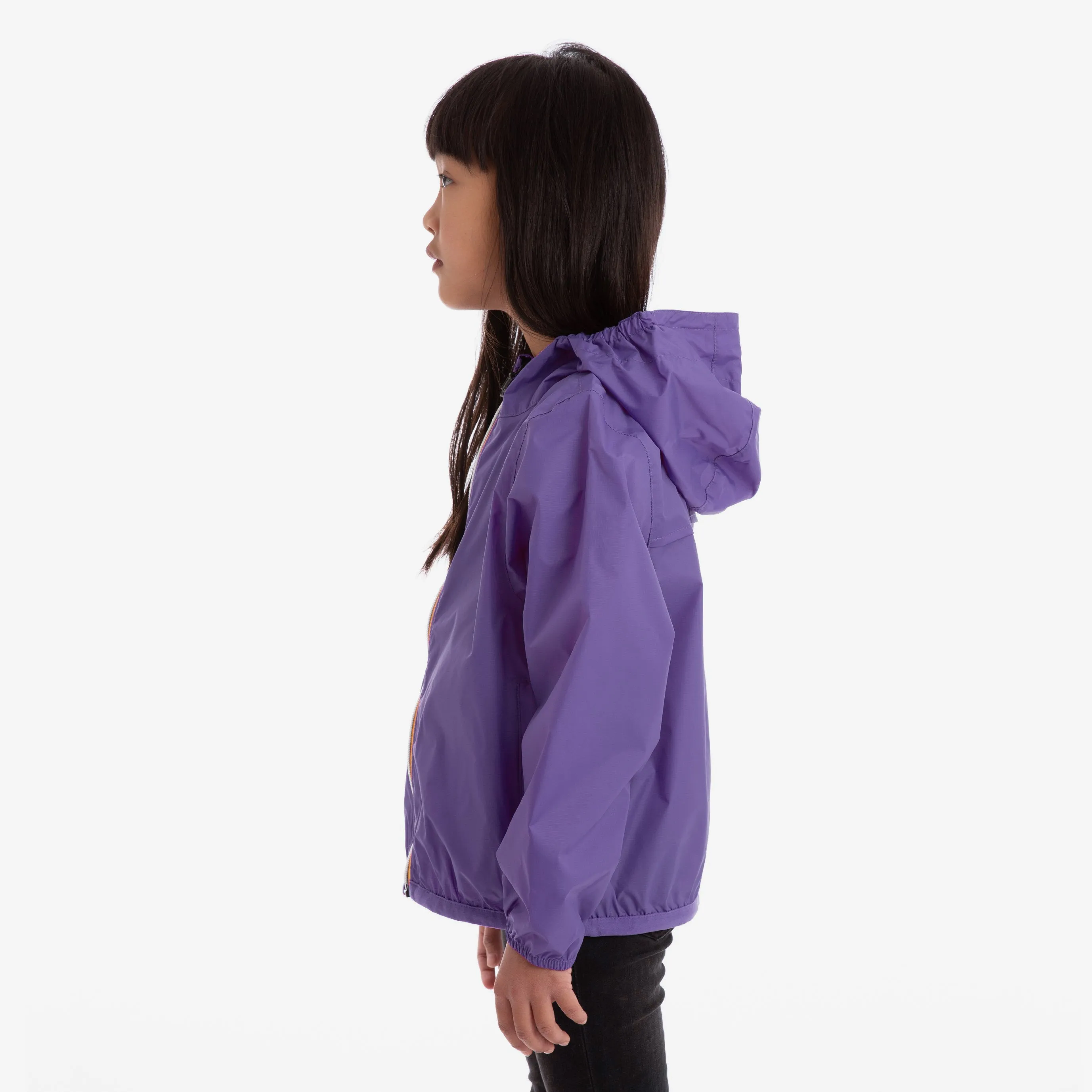 Claude - Kids Packable Full Zip Rain Jacket in Violet