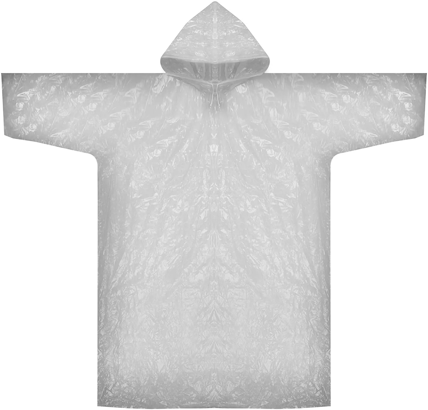 Clear Emergency Poncho with Hood and Sleeves